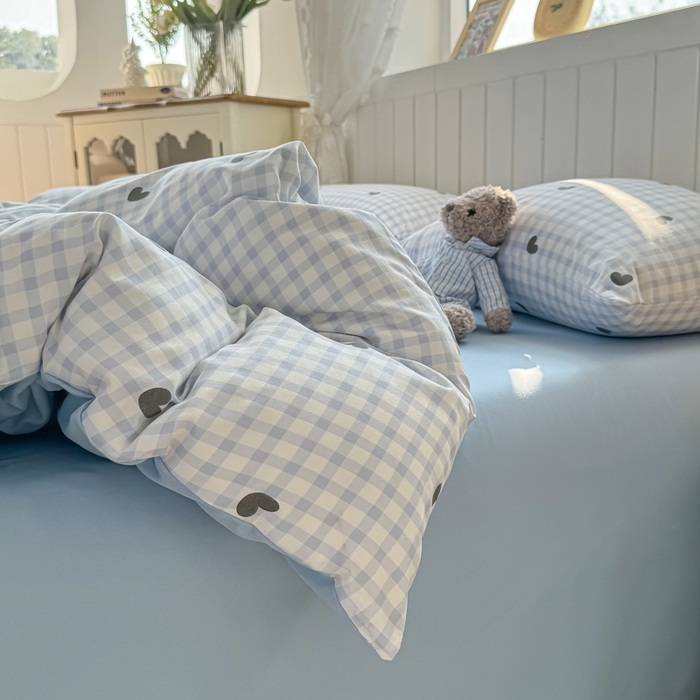 91家纺网 家纺一手货源 找家纺 丝芙妮家居（原乐视家纺） 2025春夏新款水洗皱皱棉印花四件套 初遇