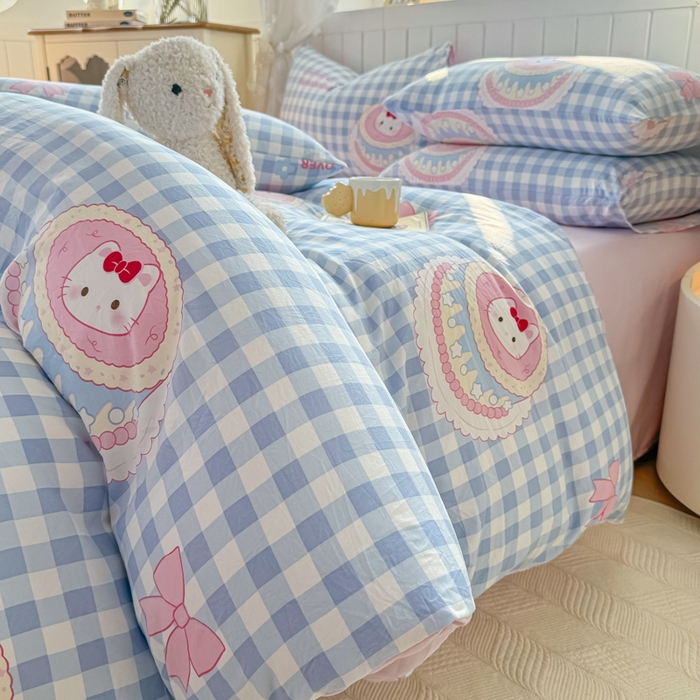 91家纺网 家纺一手货源 找家纺 丝芙妮家居（原乐视家纺） 2025春夏新款水洗皱皱棉印花四件套 蛋糕喵