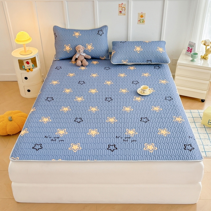 91家纺网 家纺一手货源 找家纺 （总）爱思凯家纺 2025新款【印花成人0.3 乳胶凉席】清新0.3 乳胶条席款