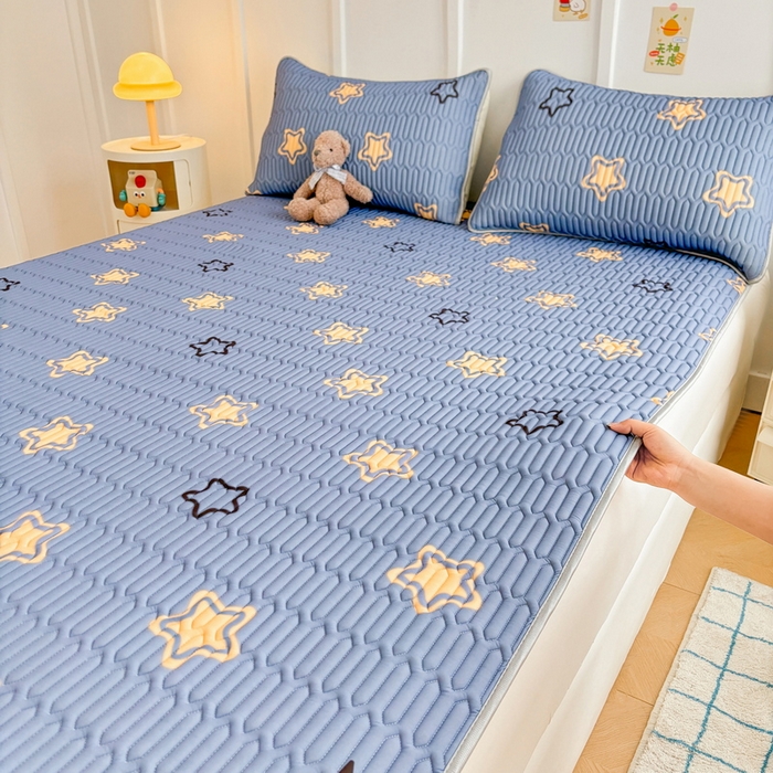 91家纺网 家纺一手货源 找家纺 （总）爱思凯家纺 2025新款【印花成人0.3 乳胶凉席】清新0.3 乳胶条席款