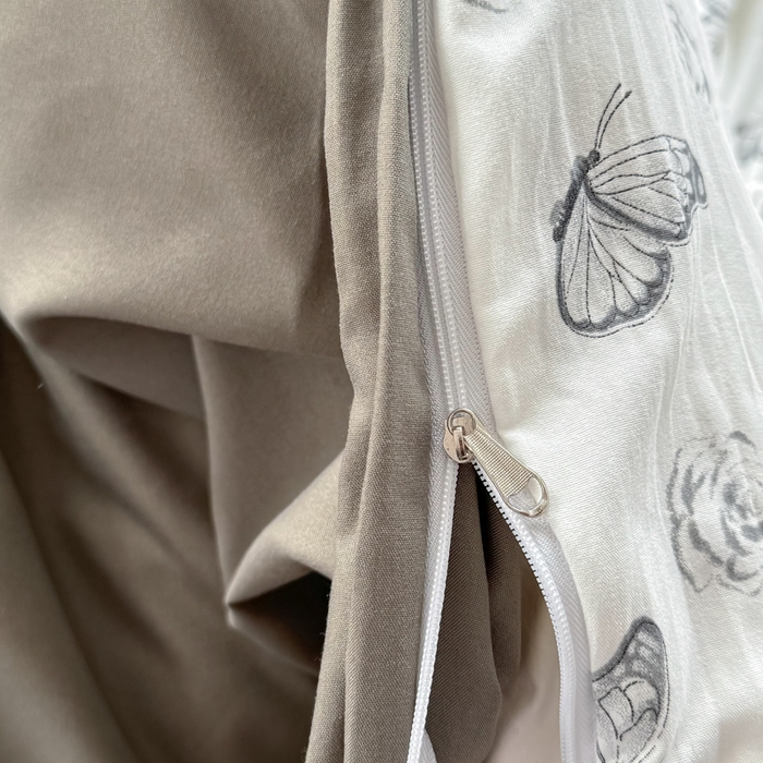 91家纺网 家纺一手货源 找家纺 丝芙妮家居（原乐视家纺） 2025春夏新款水洗皱皱棉印花四件套 蝶舞