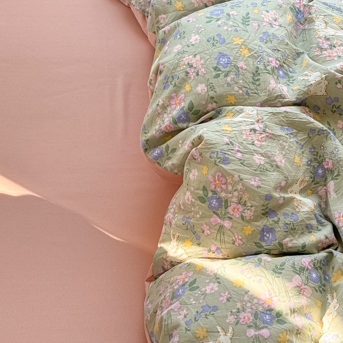 91家纺网 家纺一手货源 找家纺 丝芙妮家居（原乐视家纺） 2025春夏新款水洗皱皱棉印花四件套 花里