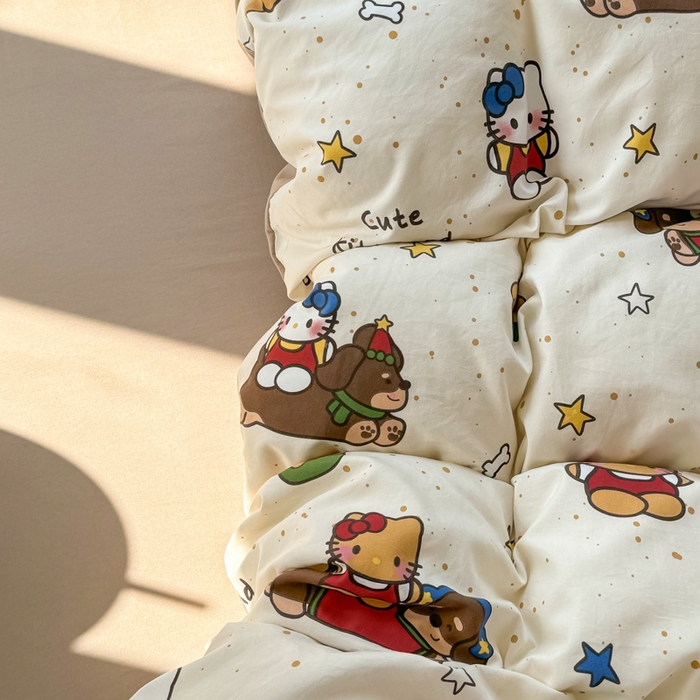 91家纺网 家纺一手货源 找家纺 丝芙妮家居（原乐视家纺） 2025春夏新款水洗皱皱棉印花四件套 凯蒂