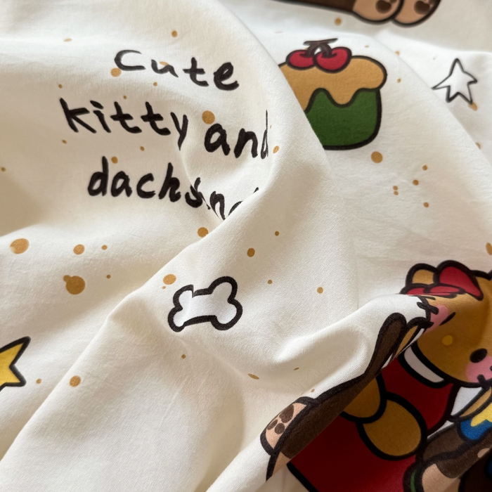 91家纺网 家纺一手货源 找家纺 丝芙妮家居（原乐视家纺） 2025春夏新款水洗皱皱棉印花四件套 凯蒂