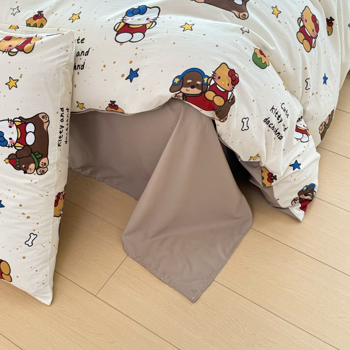 91家纺网 家纺一手货源 找家纺 丝芙妮家居（原乐视家纺） 2025春夏新款水洗皱皱棉印花四件套 凯蒂