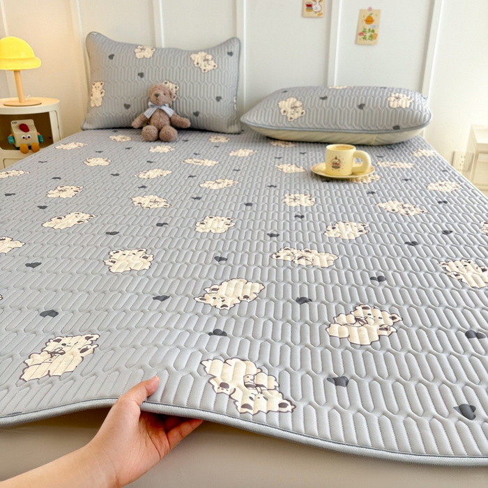 91家纺网 家纺一手货源 找家纺 （总）爱思凯家纺 2025新款【印花成人0.3 乳胶凉席】清新0.3 乳胶条席款