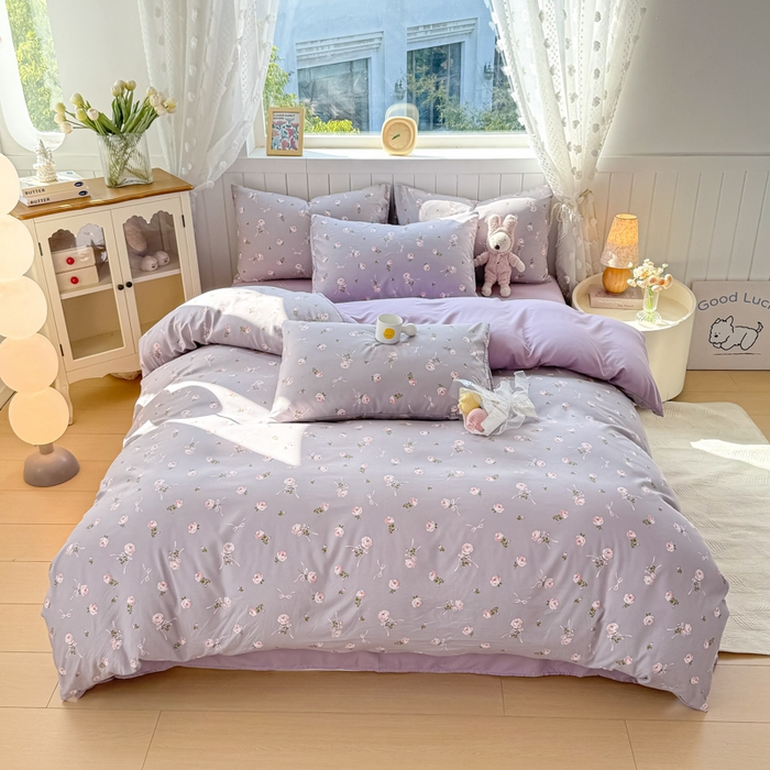 91家纺网 家纺一手货源 找家纺 丝芙妮家居（原乐视家纺） 2025春夏新款水洗皱皱棉印花四件套 觅恋