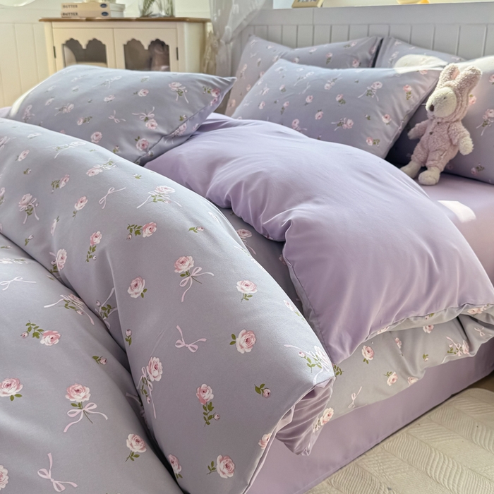 91家纺网 家纺一手货源 找家纺 丝芙妮家居（原乐视家纺） 2025春夏新款水洗皱皱棉印花四件套 觅恋