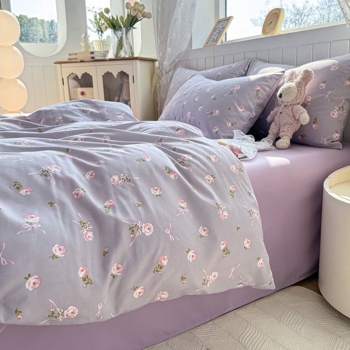 91家纺网 家纺一手货源 找家纺 丝芙妮家居（原乐视家纺） 2025春夏新款水洗皱皱棉印花四件套 觅恋