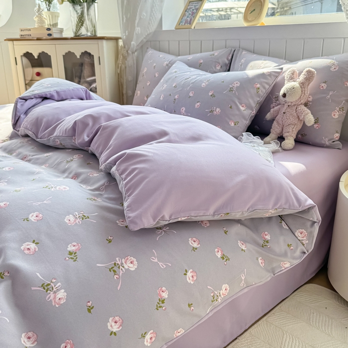 91家纺网 家纺一手货源 找家纺 丝芙妮家居（原乐视家纺） 2025春夏新款水洗皱皱棉印花四件套 觅恋