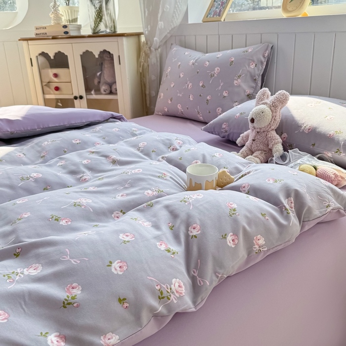 91家纺网 家纺一手货源 找家纺 丝芙妮家居（原乐视家纺） 2025春夏新款水洗皱皱棉印花四件套 觅恋