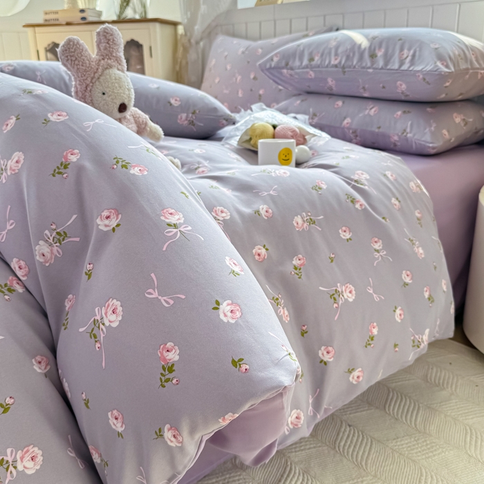 91家纺网 家纺一手货源 找家纺 丝芙妮家居（原乐视家纺） 2025春夏新款水洗皱皱棉印花四件套 觅恋