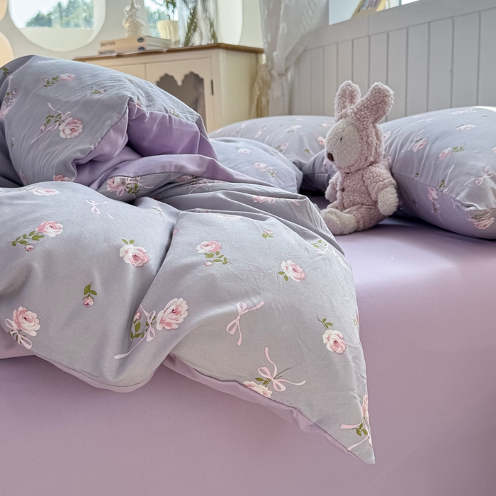 91家纺网 家纺一手货源 找家纺 丝芙妮家居（原乐视家纺） 2025春夏新款水洗皱皱棉印花四件套 觅恋