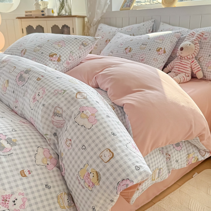 91家纺网 家纺一手货源 找家纺 丝芙妮家居（原乐视家纺） 2025春夏新款水洗皱皱棉印花四件套 奶芙