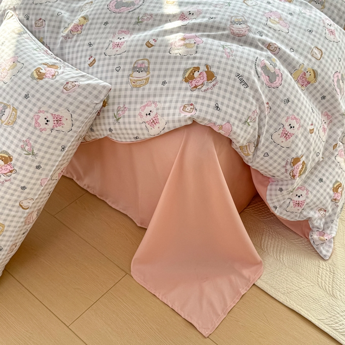 91家纺网 家纺一手货源 找家纺 丝芙妮家居（原乐视家纺） 2025春夏新款水洗皱皱棉印花四件套 奶芙