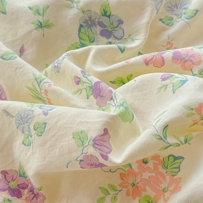 91家纺网 家纺一手货源 找家纺 丝芙妮家居（原乐视家纺） 2025春夏新款水洗皱皱棉印花四件套 浅夏