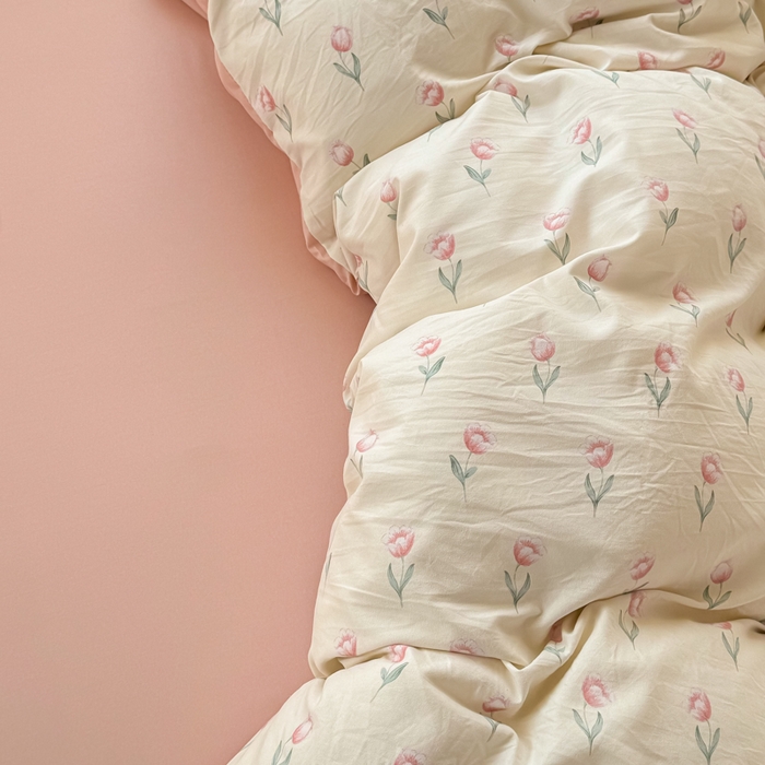 91家纺网 家纺一手货源 找家纺 丝芙妮家居（原乐视家纺） 2025春夏新款水洗皱皱棉印花四件套 雾幸