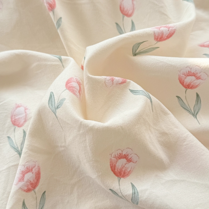 91家纺网 家纺一手货源 找家纺 丝芙妮家居（原乐视家纺） 2025春夏新款水洗皱皱棉印花四件套 雾幸