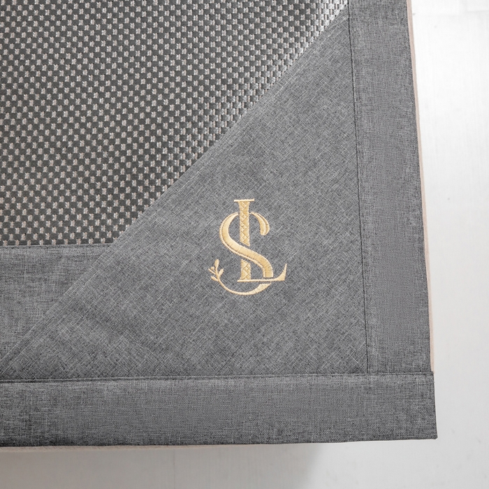 91家纺网 家纺一手货源 找家纺 宜家坊 2025新款A类纯色绣花冰藤席凉席三件套 典雅灰-床席款