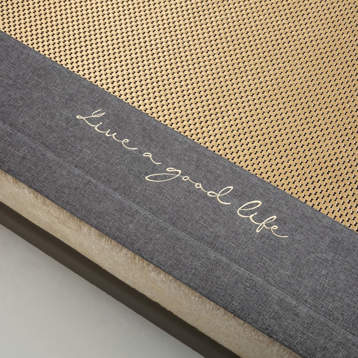 91家纺网 家纺一手货源 找家纺 宜家坊 2025新款A类纯色绣花冰藤席凉席三件套 曙光金-床席款