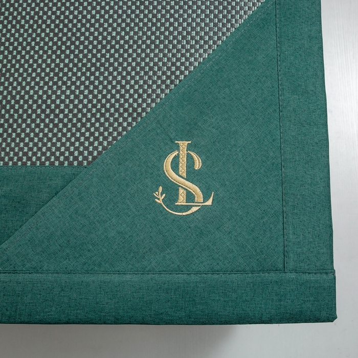 91家纺网 家纺一手货源 找家纺 宜家坊 2025新款A类纯色绣花冰藤席凉席三件套 松花绿-床席款