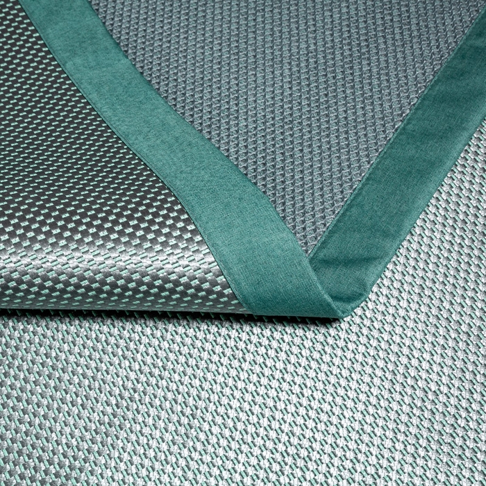 91家纺网 家纺一手货源 找家纺 宜家坊 2025新款A类纯色绣花冰藤席凉席三件套 松花绿-床席款