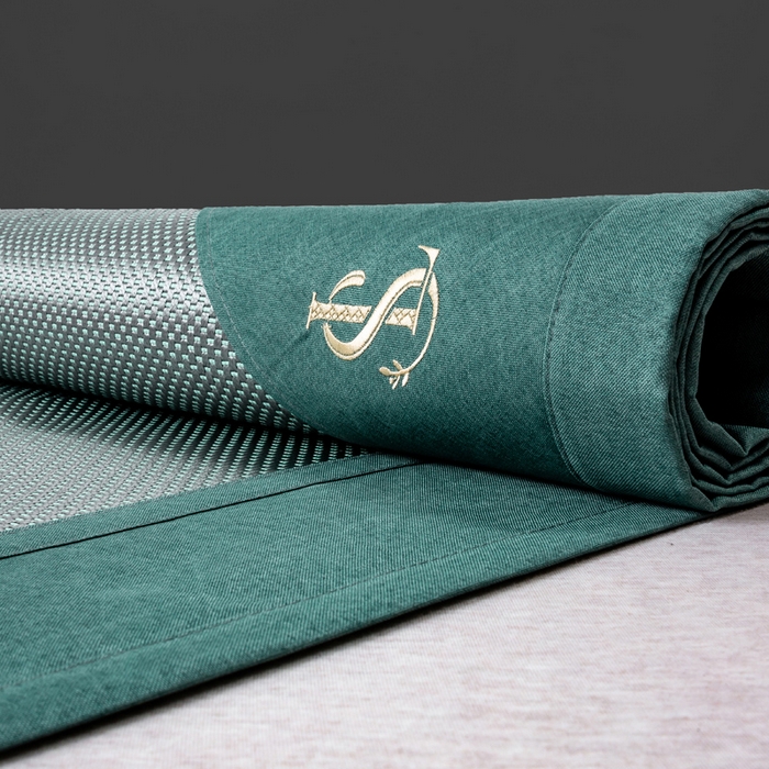 91家纺网 家纺一手货源 找家纺 宜家坊 2025新款A类纯色绣花冰藤席凉席三件套 松花绿-床席款