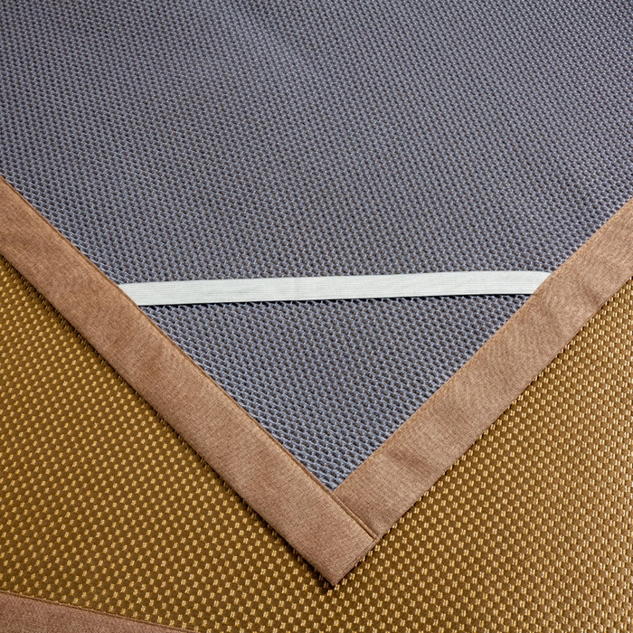 91家纺网 家纺一手货源 找家纺 宜家坊 2025新款A类纯色绣花冰藤席凉席三件套 钛古咖-床席款