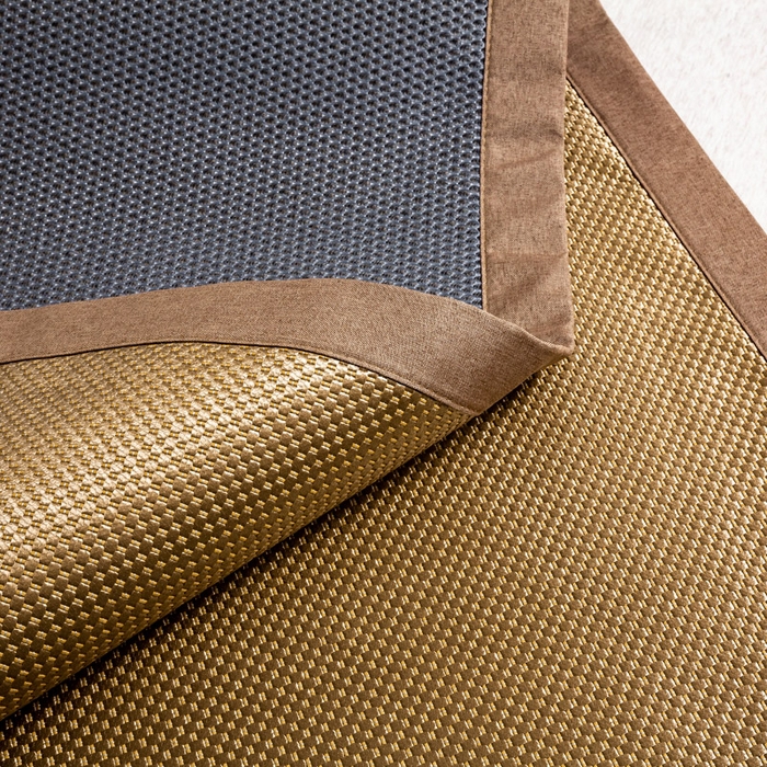 91家纺网 家纺一手货源 找家纺 宜家坊 2025新款A类纯色绣花冰藤席凉席三件套 钛古咖-床席款