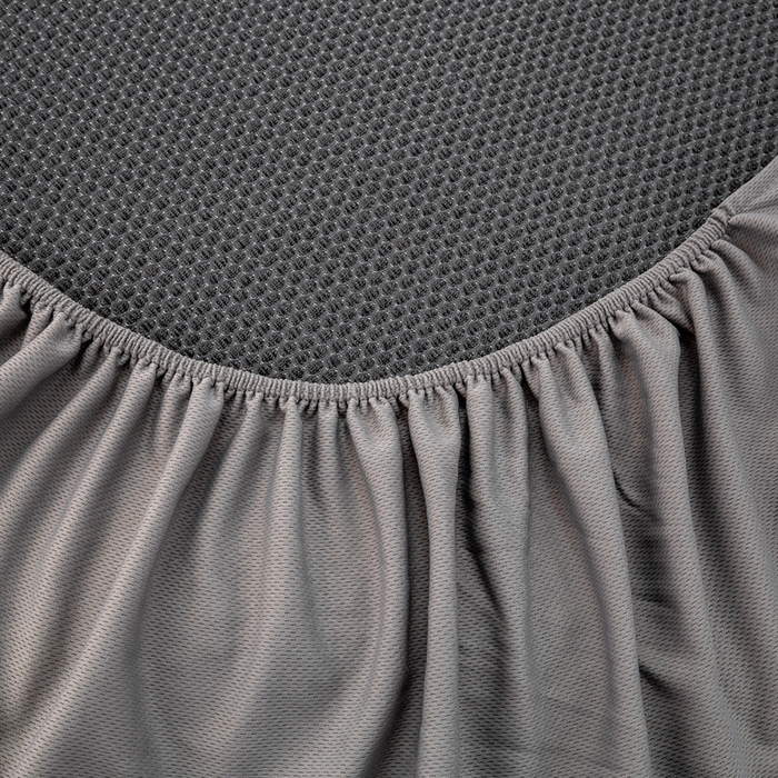 91家纺网 家纺一手货源 找家纺 宜家坊 2025新款A类纯色绣花冰藤席凉席三件套 典雅灰-床笠款