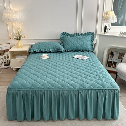 2025新款蝴蝶飞飞系列 --A类亲肤棉床裙床笠二合一 蓝色