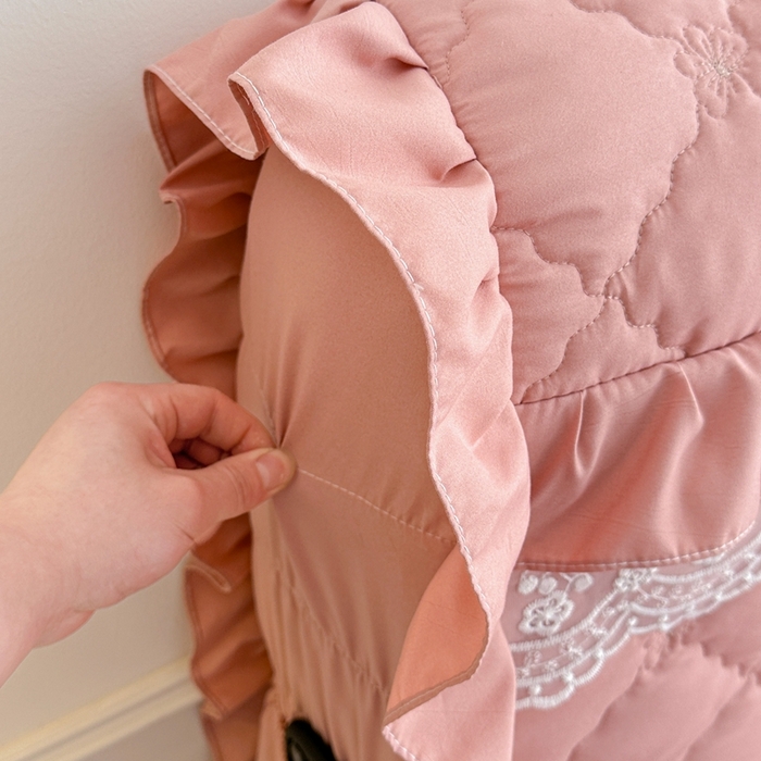 91家纺网 家纺一手货源 找家纺 2025新款蝴蝶飞飞系列 --A类亲肤棉床裙床笠二合一 豆沙 