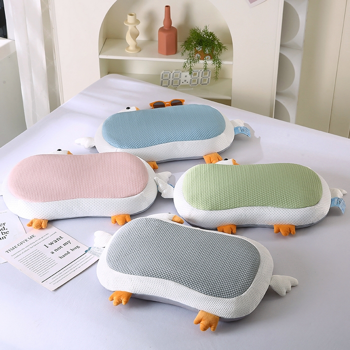 91家纺网 家纺一手货源 找家纺 （总）蔻眠 2025新款凉感丝荞麦护颈枕头儿童卡通学生成人枕芯大白鹅