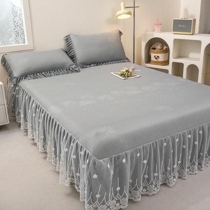 美洲琳 2025新款A类PE高分子冰豆豆床单床笠床裙款凉席冰丝席凉感软席子 灰