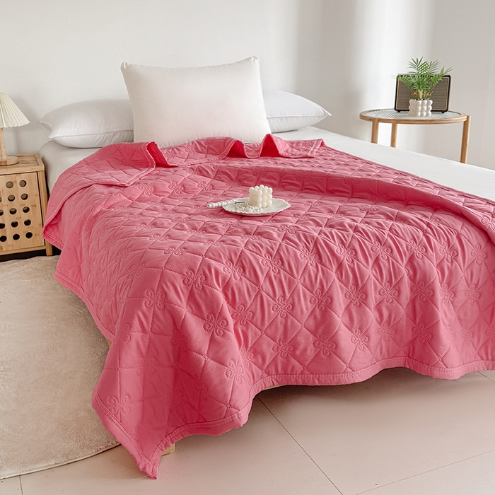 91家纺网 家纺一手货源 找家纺 2025新款亲肤舒适水洗棉夏被 水洗棉-红