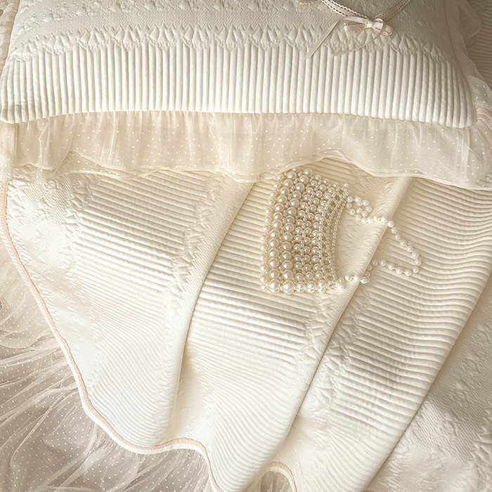 91家纺网 家纺一手货源 找家纺 （总）蓝邻家纺 2025年新款PE提花海岛皱花边织带款凉席系列