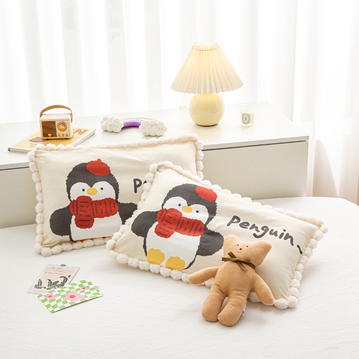 91家纺网 家纺一手货源 找家纺 萌番宝 2025新款100支云柔全棉磨毛儿童枕套卡通单件单枕套 企小鹅