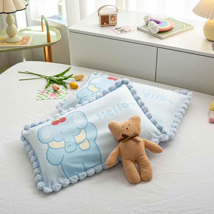 91家纺网 家纺一手货源 找家纺 （总）萌番宝 2025新款100支云柔全棉磨毛儿童枕套卡通单件单枕套