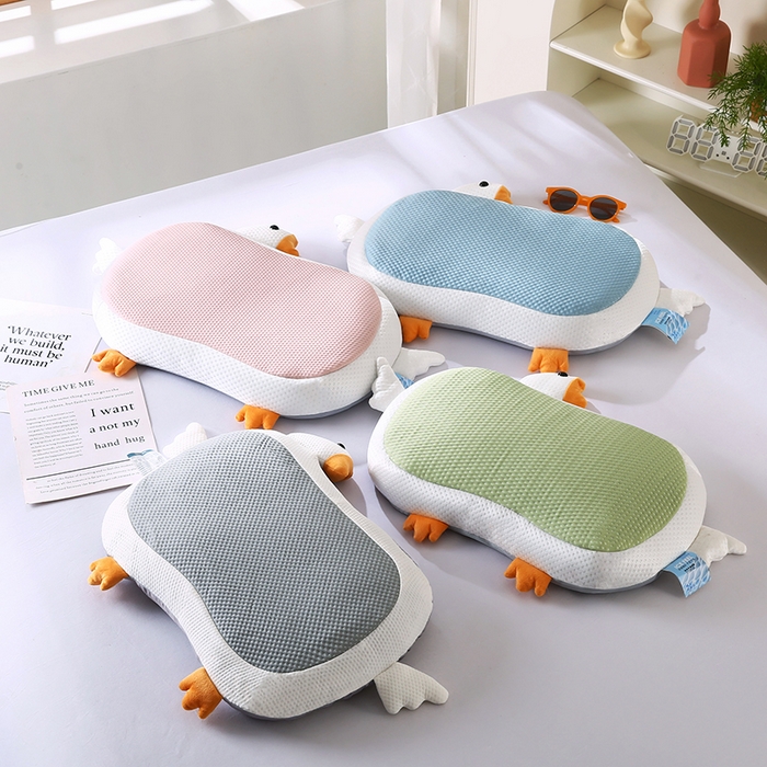 91家纺网 家纺一手货源 找家纺 （总）蔻眠 2025新款凉感丝荞麦护颈枕头儿童卡通学生成人枕芯大白鹅