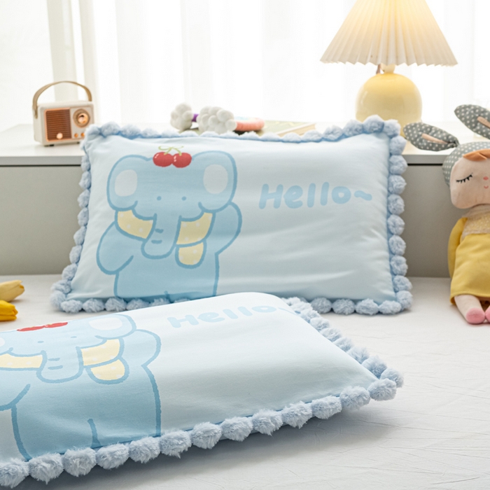 91家纺网 家纺一手货源 找家纺 （总）萌番宝 2025新款100支云柔全棉磨毛儿童枕套卡通单件单枕套