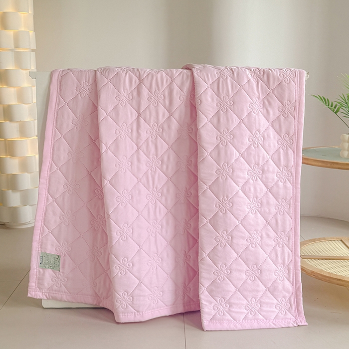 91家纺网 家纺一手货源 找家纺 2025新款亲肤舒适水洗棉夏被 水洗棉-粉