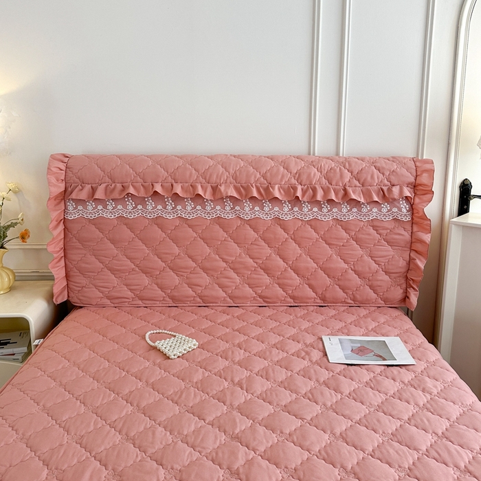 91家纺网 家纺一手货源 找家纺 2025新款蝴蝶飞飞系列 --A类亲肤棉床裙床笠二合一 豆沙 