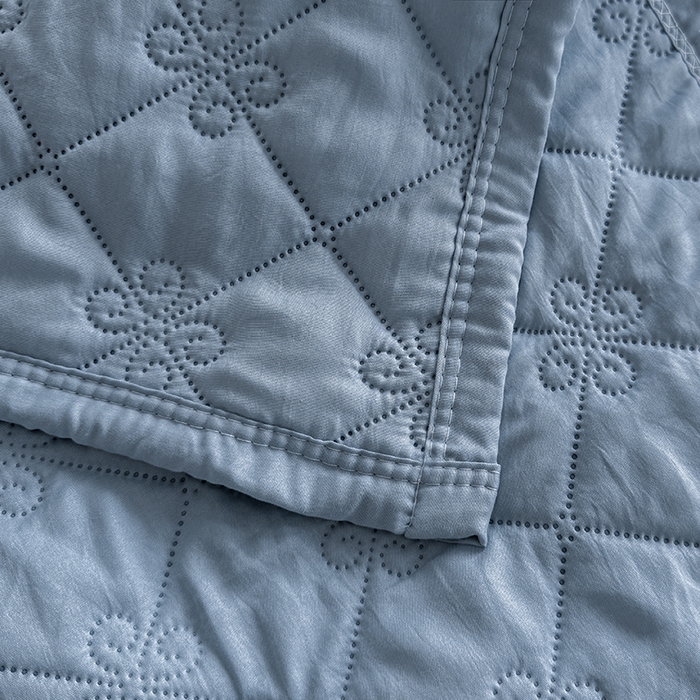 91家纺网 家纺一手货源 找家纺 2025新款亲肤舒适水洗棉夏被 水洗棉-深蓝