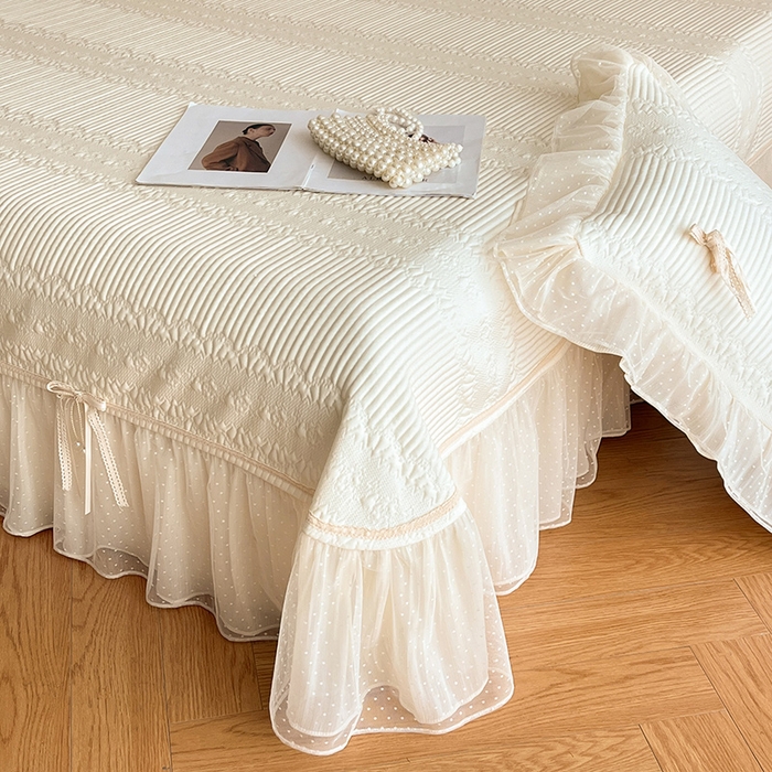 91家纺网 家纺一手货源 找家纺 （总）蓝邻家纺 2025年新款PE提花海岛皱花边织带款凉席系列