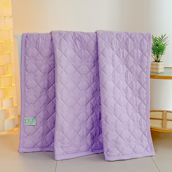 91家纺网 家纺一手货源 找家纺 2025新款亲肤舒适水洗棉夏被 水洗棉-紫