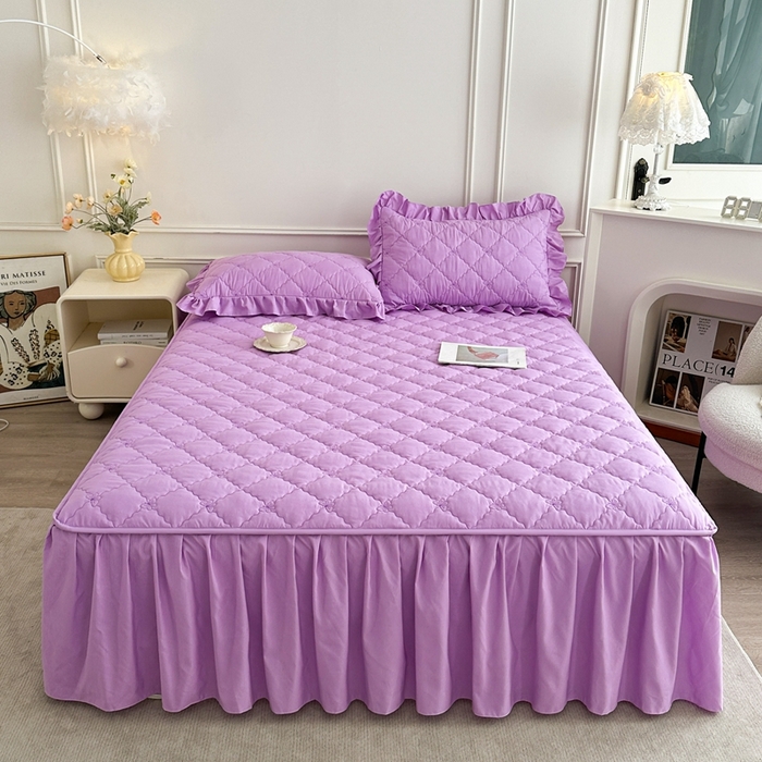 91家纺网 家纺一手货源 找家纺 怡源梦 2025新款蝴蝶飞飞系列 A类全包夹棉床头罩 紫色