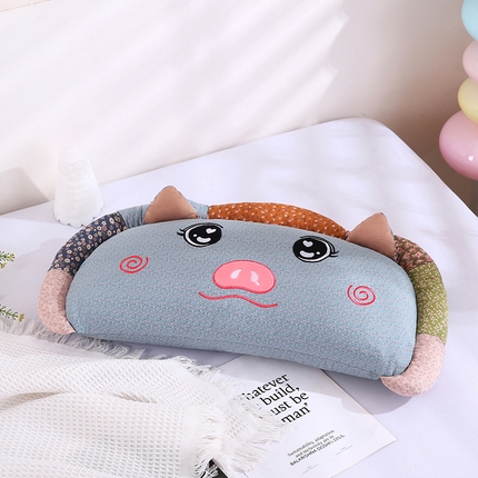 91家纺网 家纺一手货源 找家纺 （总）蔻眠 2025新款全棉卡通荞麦枕芯儿童学生成人护颈枕萌萌猪
