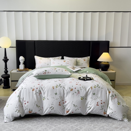 91家纺网 家纺一手货源 找家纺 （总）洺兰家居 2025春夏新款100支莱赛尔天丝贡缎数码印花麻绳款四件套高端礼盒