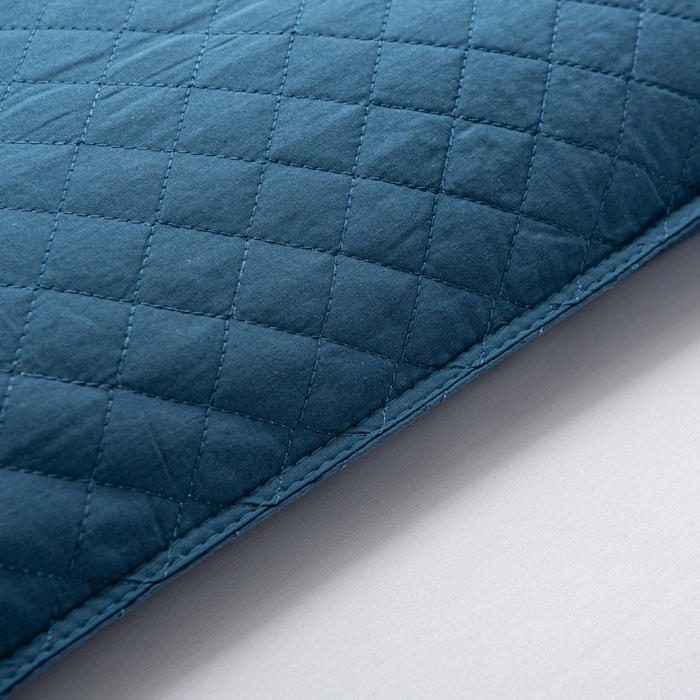 91家纺网 家纺一手货源 找家纺 萌番宝 2025新款简约纯色全棉纯棉全荞麦枕表面多道绗缝内胆可脱卸枕头枕芯 藏青全荞麦枕