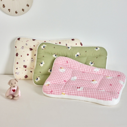 （总）昕科 2025新款A类母婴级双感卡通亲子枕-全棉双层纱儿童枕学生凉感枕头羽丝棉成人颈椎枕芯